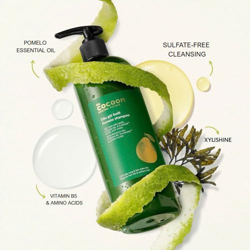 Cocoon Pomelo Oil Shampoo with Xylishine & Amino Acid, Hair Growth Product for Thinning, Damaged, Organic Shampoo No Sulfate, Vegan, Soften, Reduce Loss & Volumize Hair Growth