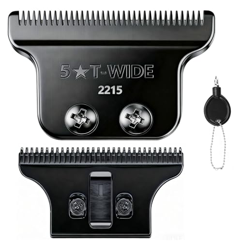 2215 Adjustable Zero-Gap T Blade Replacement for Wahl 5 Star Detailer Li Trimmer Models 8081/8171 (Black)