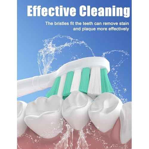 Futulkyus Toothbrush Replacement Heads for Philips Sonicare C1 C2 ProtectiveClean 4100 5100 Electric Toothbrush Head 1 2 Series Plaque Control Snap-on, 10 Pack
