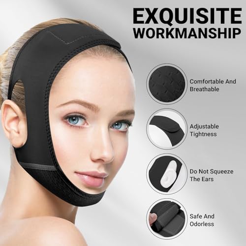 Juskaa Reusable V Line Lifting Mask with Chin Strap for Sleep