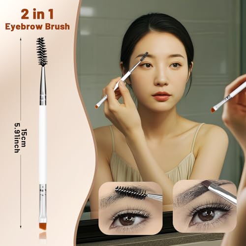 Stainless Steel Eyebrow Razor - Face Razors with Travel Cover & 10 Refill Blades, Eyebrow Brush - Help Exfoliate and Smooth Skin for Eyebrow, Leg, BIKINI, Facial, Beard Remove - S