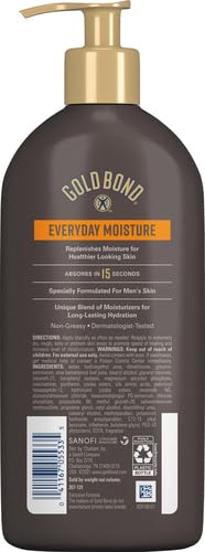 Gold Bond Men's Essentials Everyday Moisture Daily Body & Hand Lotion, 14.5 oz., With Vitamin C