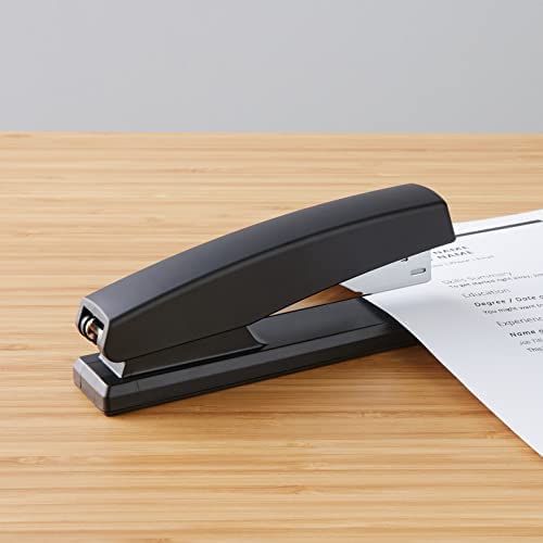 Amazon Basics Stapler with 1000 Staples, Office Stapler, 25 Sheet Capacity, Non-Slip, Black, 3 Pack