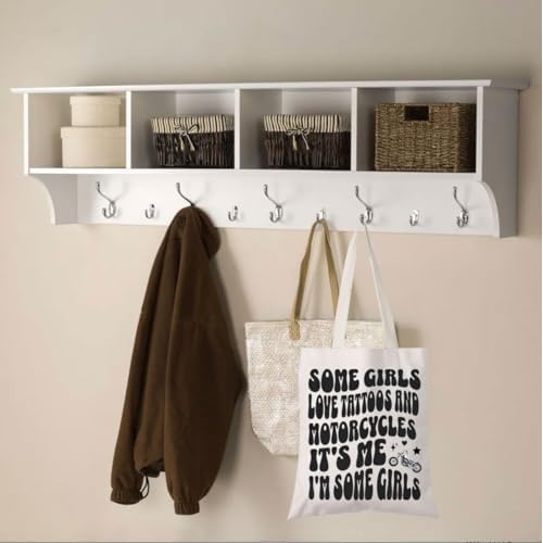WCGXKO Motorcycle Gifts For Women Tattoos Gift Some Gir-ls Love Tattoos And Motorcycles Tote Bag