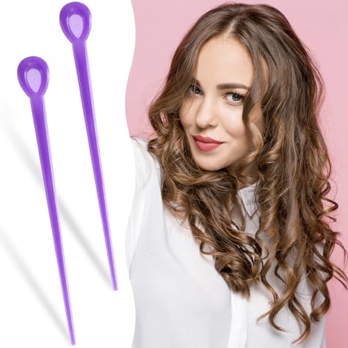 Alpinleux 100 Pcs Purple Hair Roller Pins - Plastic Clip Roller Picks for Hair Curling