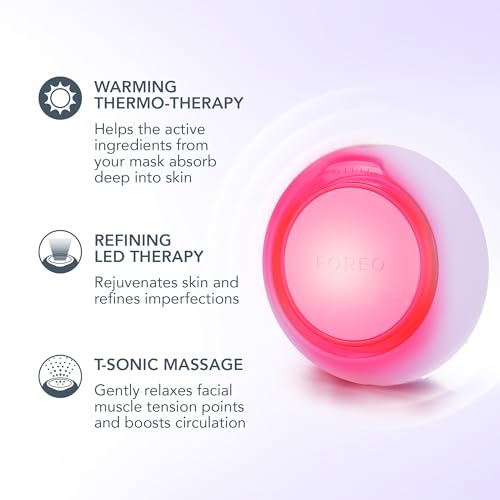 FOREO UFO 3 go Travel-friendly Face Mask Skincare Device - Face Moisturiser - Anti-Aging - Red Light - Warming - Facial Massage - Compact - App-connected - Lavender