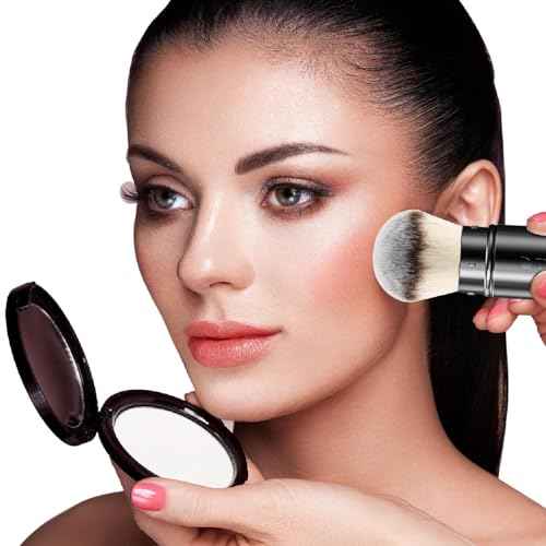 DUcare Retractable Airbrush Kabuki Brush for All Face Makeup & Foundation for Liquid, Cream and Powder Face Makeup With Aluminum Handle