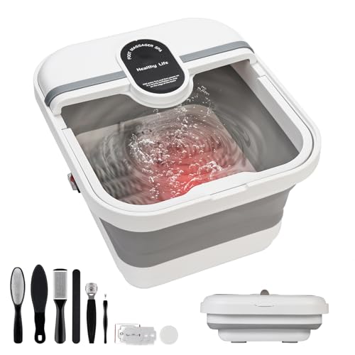 Collapsible Foot Spa Bath Massager with Heat & Bubble Jets