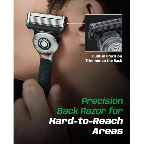 DORCO SLEEK 6 Blade Razor for Men with 7 Cartridges | Men's Cartridge Razors with Razor Handle and Smooth Shaving Blades | Men¡¯s Razors with Multi-Flex Technology