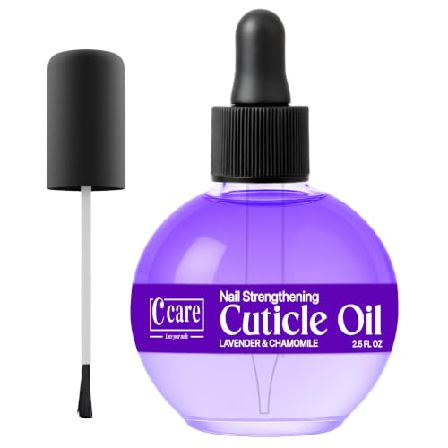 C CARE Lavender & Chamomile Cuticle Oil 2.5 oz - Nourishing Nail & Skin Moisturizer with Dropper & Brush