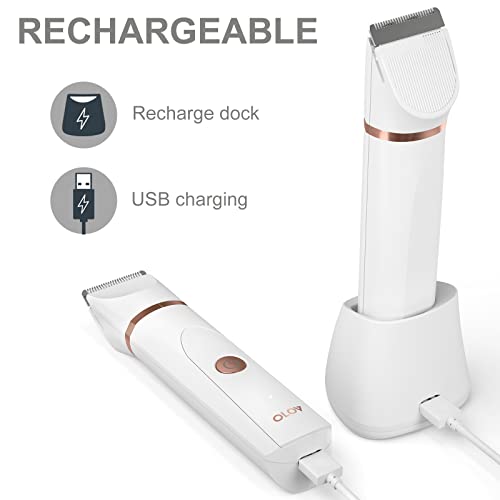 Replacement Charging Base for OLOV Groin Hair Trimmer, USB Recharge Dock & Charging Stand Compatible for OLOV Trimmer, Charging Dock with USB Power Cord, White