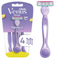 Venus Simply 3 Reveal Disposable Razors, 4 Count