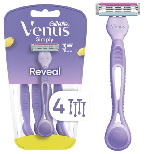 Gillette Venus Simply 3 Reveal Disposable Razors – 4 Count