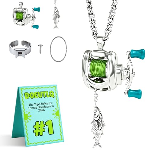 Fishing Reel Necklace Pendant for Men & Women