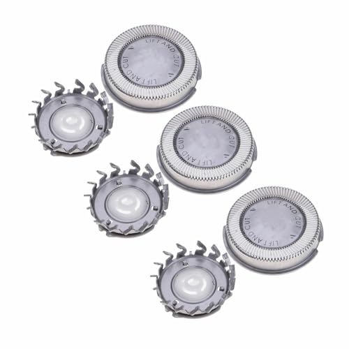 Electric Razor Replacement Shaver Heads for Philips HQ55 HQ3 HQ4+ HQ56 HQ6906 HQ6900 HQ6940 HQ6970 HQ6904 Reflex Plus and Electric Micro Action 3 Pieces