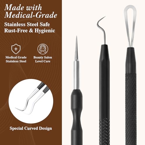 ZASZO 6-Piece Stainless Steel Pimple Extractor Tool Kit