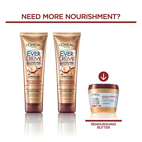 L¡¯Or?al Paris Hair Care Evercreme Sulfate Free Deep Nourish Shampoo, 3 Count