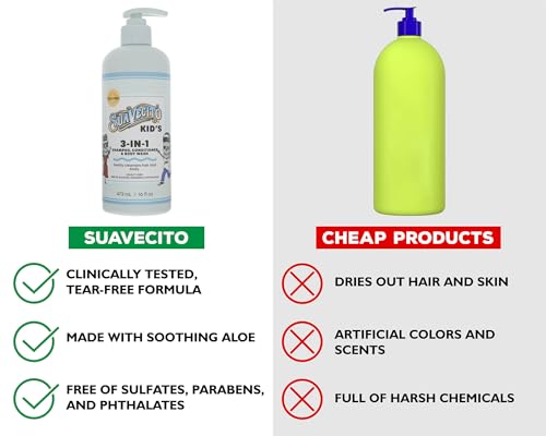 Suavecito Kids 3-in-1 Shampoo & Body Wash, Milk & Honey, 16oz