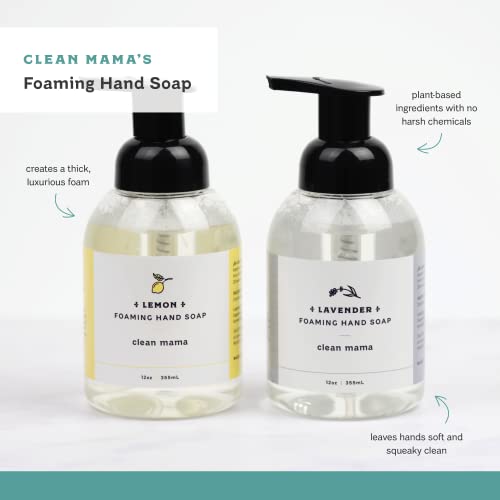 CLEAN MAMA Lemon Plant-Derived Foaming Hand Soap - 12 Fl Oz, Natural & Nourishing