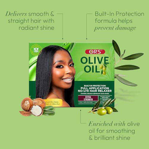 ORS Olive Oil Built-In Protection Full Application No-Lye Hair Relaxer Extra Strength (Pack of 4)