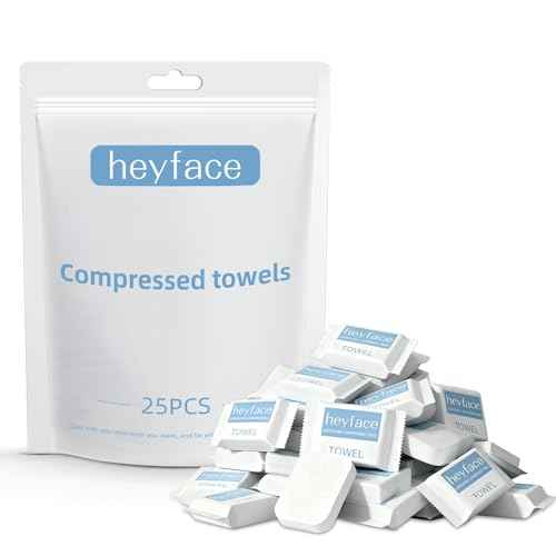 Compressed Towels Tablets 11.8¡±x11¡± (25 Count), Portable Compressed Disposable Washcloths for Travel, Soft Compressed Face Towel for Facial Daily Wash & Outdoor Activities Clean, Single Use