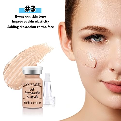 BB Facial Glow Serum Starter Kit Hyaluronic Acid Essence Foundation Skin Care Kit 0.27oz 12 Vials, Combined With Niacinamide and Peptides To Brighten Skin Tone Anti-Aging Foundation Light Rose #3