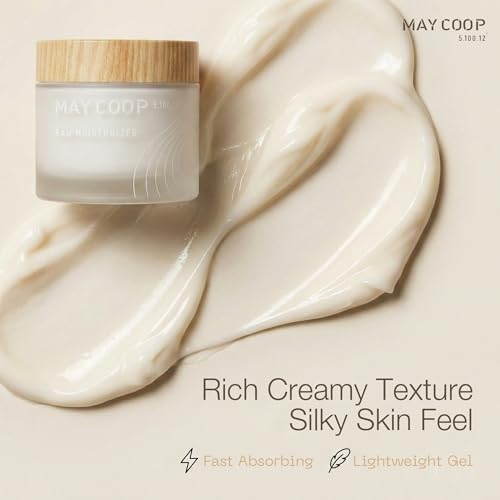 MAY COOP Raw Moisturizer Face Cream | Korean Skincare, Daily Hydrating Cream | 69% Maple Sap, Softening, Nourishing, Lightweight Gel, Vegan, Sensitive Skin, Anti-Aging