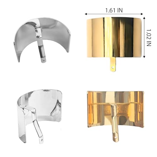 GIYAWA 4 Pack Ponytail Holders with French Buckle Hair Cuffs - Gold & Silver, High-Quality Metal, Secure Fit for Women