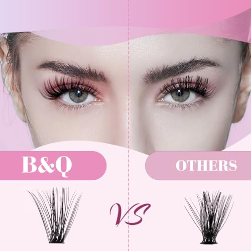 DIY Lash Extension Kit Individual Eyelash Extension Kit B&Q D Curl Cluster Lashes Individual Eyelashes with Lash Bond and Seal, Lash Applicator Tool DIY Lash Extensions at Home (Kit,40D-0.07D-8-18mix)