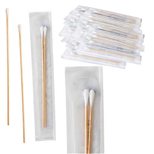 Vakly Sterile Cotton Tipped Applicators 6 Inch Wooden Swabs - 200 Pack