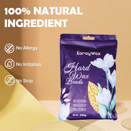 Hard Wax Beads for Hair Removal, Wax Beans for Full Body, Brazilian, Bikini Waxing, Face, Eyebrows, Underarms, Arms, Chest, Back, Legs, Home Refill wax for Wax Warmer Kit