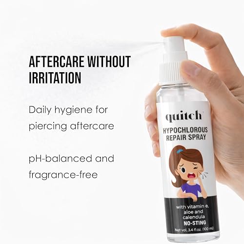 Piercing Aftercare Spray with Hypochlorous Acid - Alcohol Free Cleanser for New & Healing Piercings