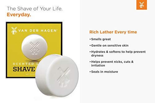 Van Der Hagen Men's Scented Shave Soap Set - Fresh Fragrance, 3.5 oz x 3