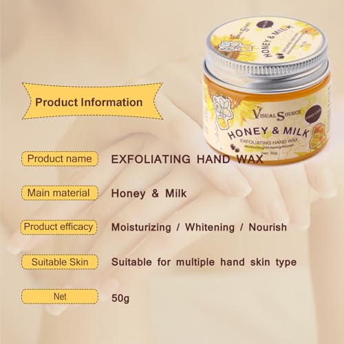Honey Milk Hydrating Peel-Off Hand Wax Mask for Dry Hands - 2 Pack