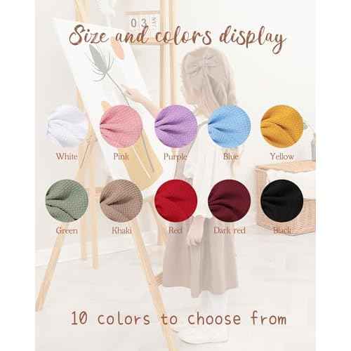 doboi 10PCS Baby Girls Hair Clips Bows Waffle Fable Hair Bows for Girls Hair Accessories for Baby Toddlers Kids 4.5 Inches