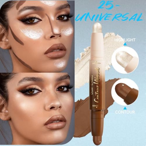 Contour & Highlighter Stick Set, Dual-Ended Waterproof Makeup