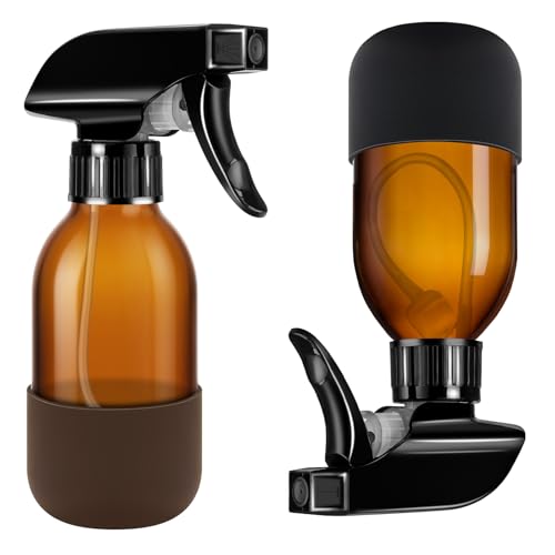360° Glass Spray Bottles, 4oz, Adjustable Nozzle, 2 Pack