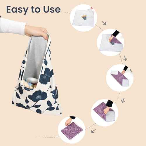 Self-Adhesive Magic Cloth Portable lazy Makeup Bag Cosmetic Pouch Widely Used for Camera Lens Wrap,Protective Cover Laptop Sleeve,Folding,Washable(17.7" X 17.7"Flower)