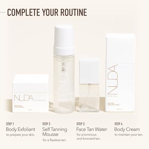 Nuda CloudMist Face Tan Water | Buildable Facial Tanning Mist for Light to Medium Complexions | Infused with Vitamins and White Tea & Rosehip Extracts | Lightweight, Bronzer-Free Formula, (75 mL)