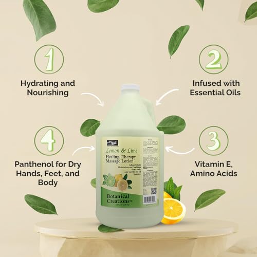 PRO NAIL - Healing Therapy Massage Lotion, Lemon Lime - Refreshing and Revitalizing - 128Oz