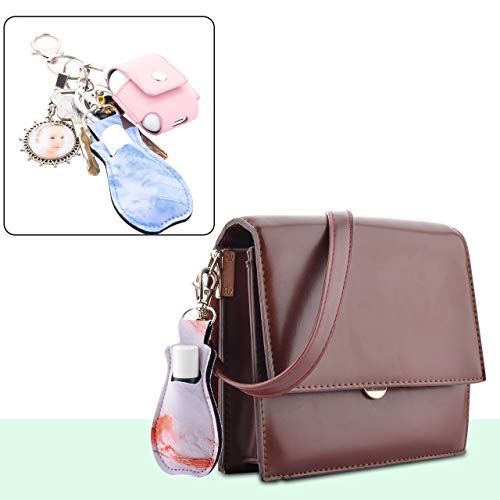 Neoprene Lip Balm Holder Keychain Clip - 4 Pack Marble