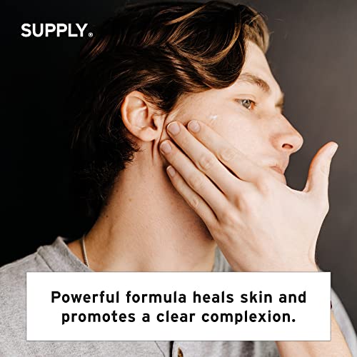 Supply Men¡¯s Facial Moisturizer ? Lightweight, Plant-Based Daily Face Cream with Aloe Vera, Green Tea & Shea Butter ? Anti-Aging, Oil-Free Hydration for Wrinkles, Fine Lines & Firmness- 3.4oz