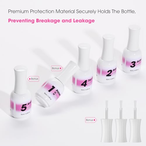 NAGAIA Premium Nail Dipping System, Dip Essential Liquid Set, All In One Dip Liquid Kit, Home & Salon Nail Dipping Manicure, Air Dry Dip Powder System, Salon Acrylic Nail Alternative, 3 Replaced Brush