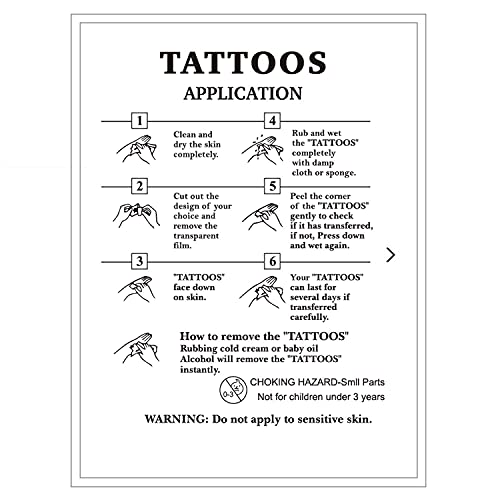 6 Pcs Colorful Hummingbird Flowers Temporary Tattoos Hands Party Favors for Men Women Fake Face Tattoos