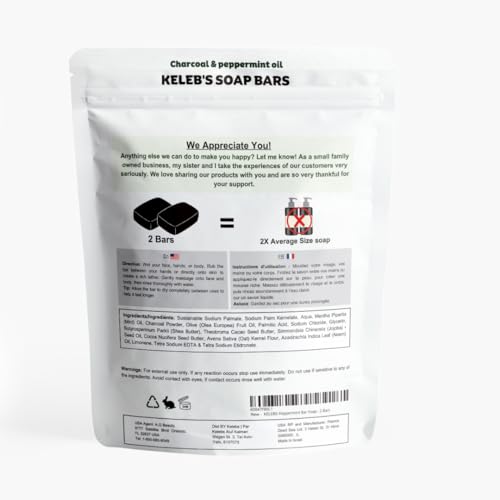 KELEBS Exfoliating Bar Soap for Men | Gentle Scrub Bar for Face & Body With Charcoal & Natural Ingredients | Plastic-Free | 2 Pack