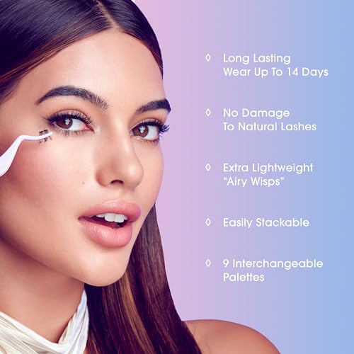 FALSCARA STUDIO Lash Extension Kit, Individual Lash Palette, 18 Stackable Lash Clusters, ¡®Xtra Light¡¯ False Eyelashes, Medium Volume, Length 10mm?14mm, Band Size 2mm-6mm (Pack of 2)