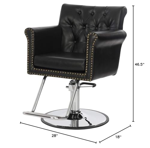 Buy-Rite Chelsea Black Tufted Salon Chair | Hydraulic Styling