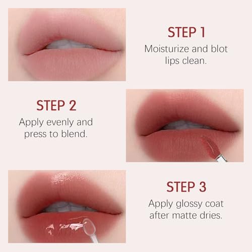 Double-Ended Lip Gloss ? Nourishing Tinted Lip Oil for a High-Shine Finish, Plumps, Non-Sticky, Moisturizes Dry Lips, Vegan & Cruelty-Free Lip Makeup (02 Apricot Pink)