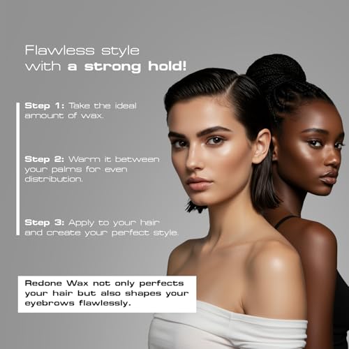 Redone Hair Styling Wax White 150ml | Extra Hold & Long Lasting Shine | Gel Wax for Men & Women | Peach Scent | Strong Hold Edge Control Wax | Non-Sticky Wet Look Finish | Professional Barber Hair Wax