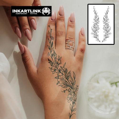 INKARTLINK Semi-Permanent Realistic Flower Tattoo - 7-14 Days
